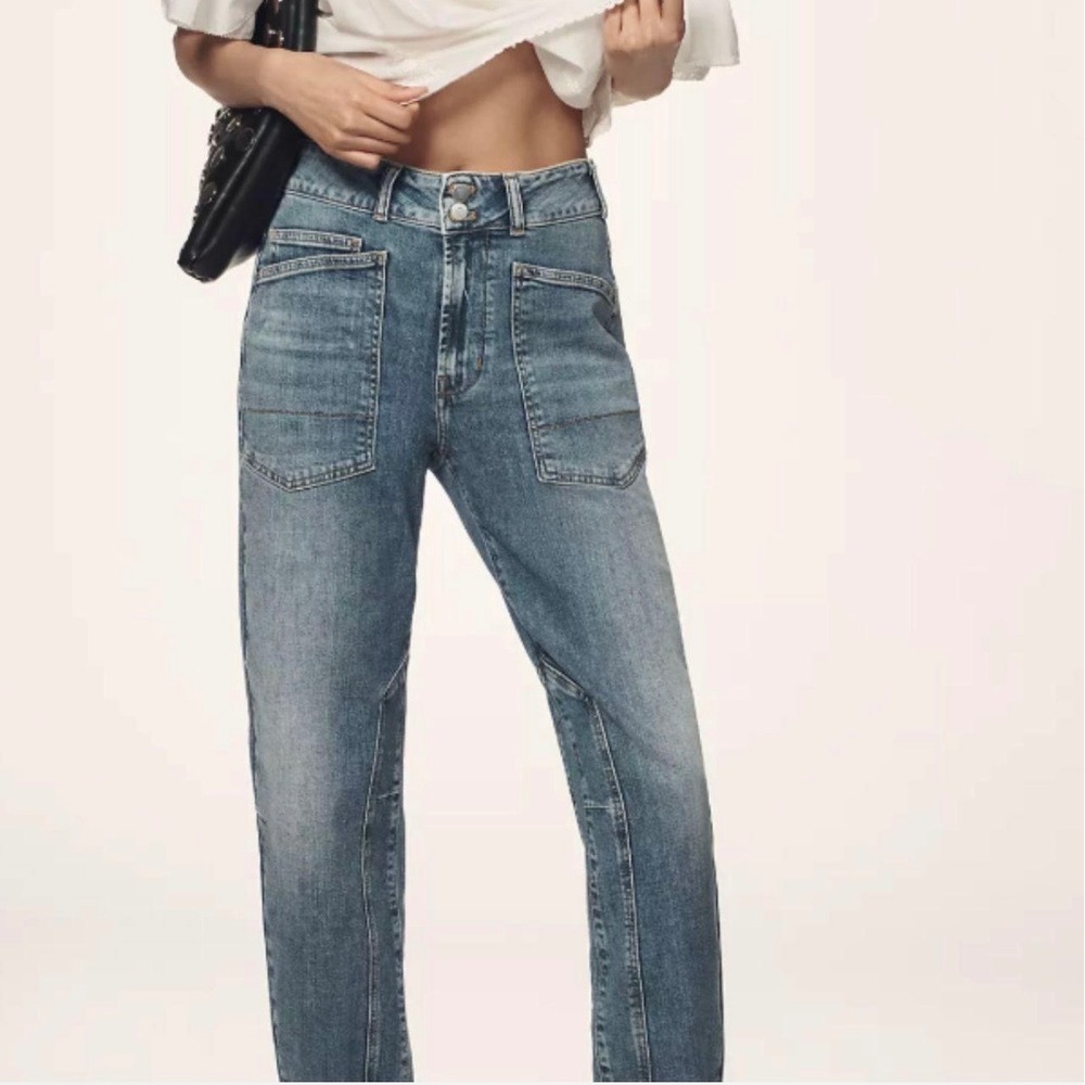 Anthropologie Pilcro Wanderer Midrise Relaxed Jeans Medium Wash 25